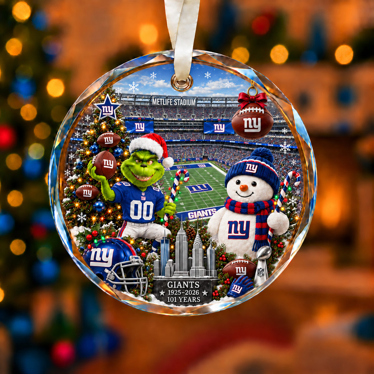 All Football Teams Christmas Vibe Snow Glass Ornament With Gift Box Trending - 5to9vibe