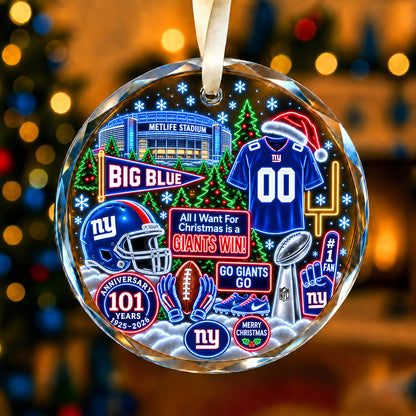 All Football Teams Christmas Neon Stadium Snow Glass Ornament With Gift Box - 5to9vibe