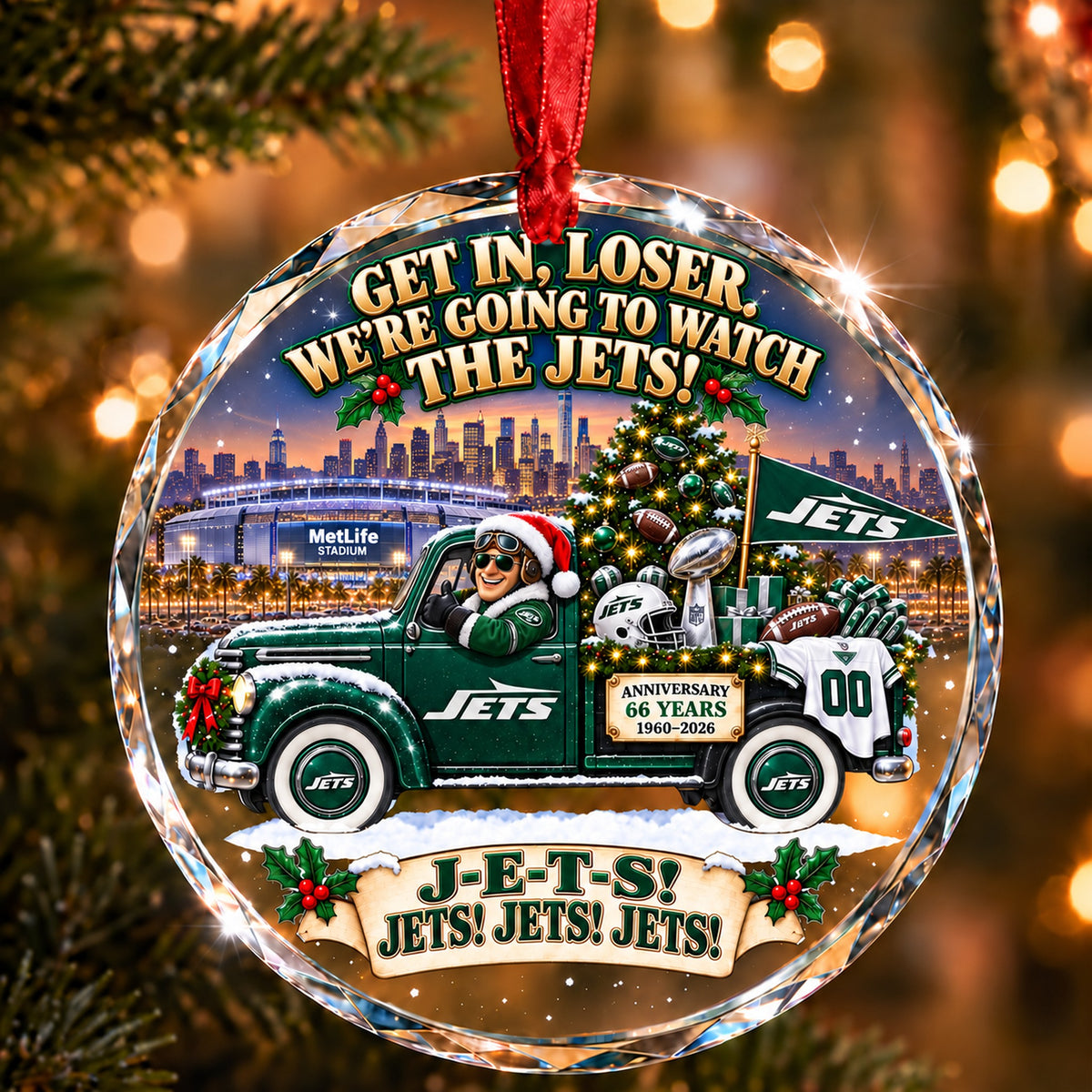 Football team Style 25 Glass Ornament mockup | 5To9Vibe