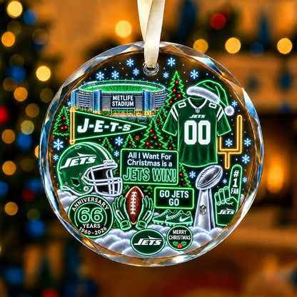 All Football Teams Christmas Neon Stadium Snow Glass Ornament With Gift Box - 5to9vibe
