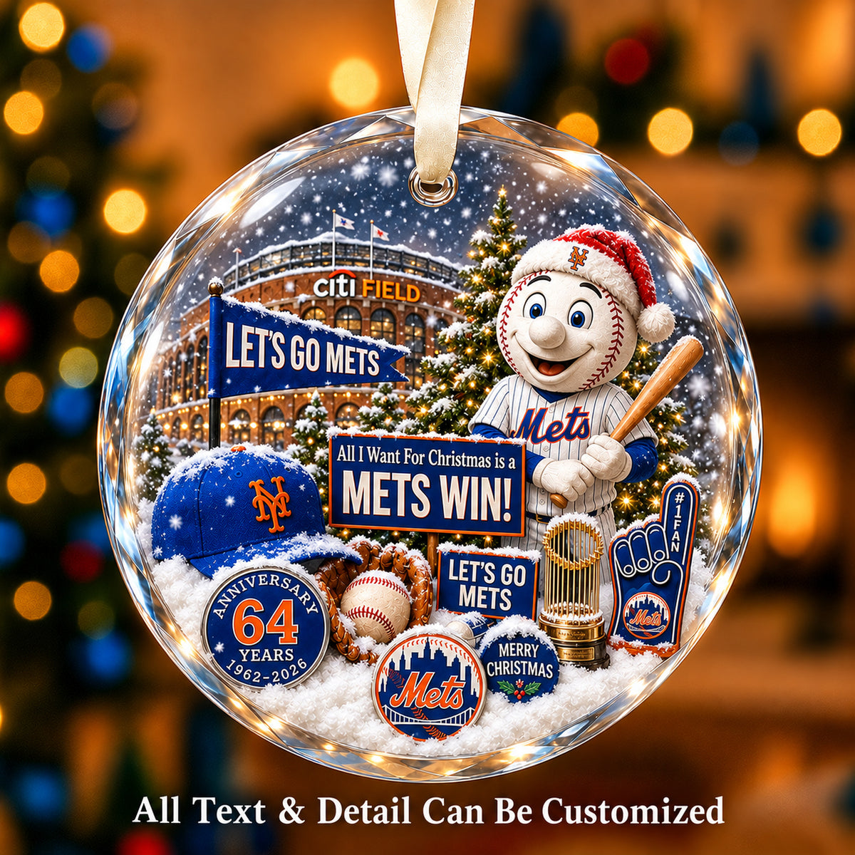 Baseball team Style 19 Glass Ornament mockup | 5To9Vibe