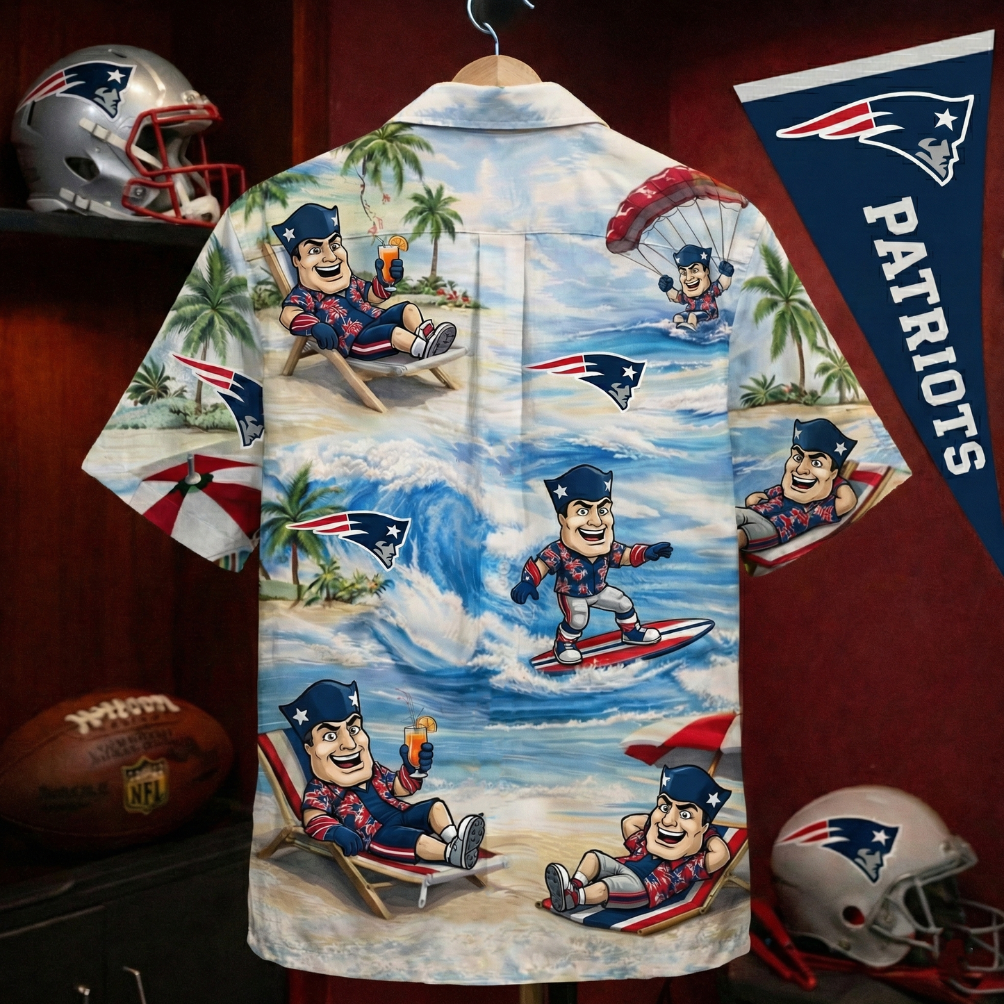 NEP Football Mascot Beach Viber Unisex Hawaiian Shirt For Men & Women