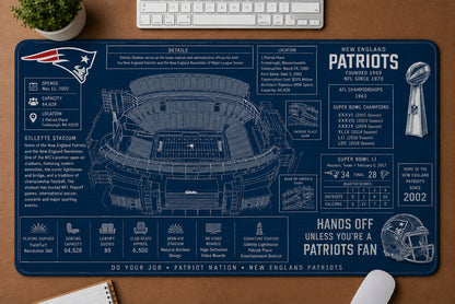 All Football Stadium BluePrint Desk Mat Mouse Pad Plus Size Trending - 5to9vibe