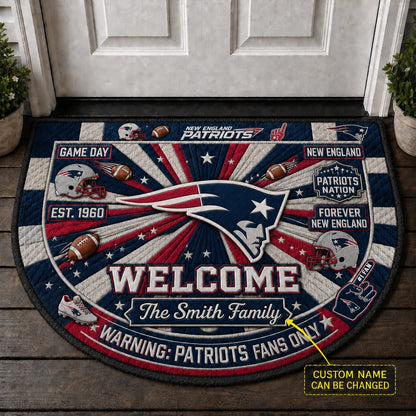 Official-Inspired Football Fan Custom Premium Welcome Mat – Personalized Doormat