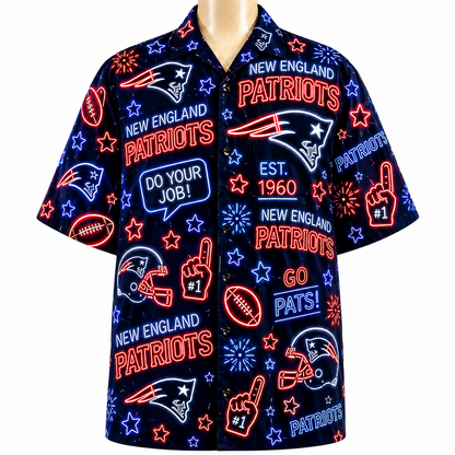 All Football Teams Neon Vibe Summer Button-Up Unisex Hawaiian Shirt For Men and Women