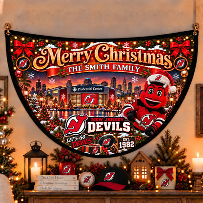 All Hockey Teams Personalized Christmas Night Bunting Flag - 5to9vibe