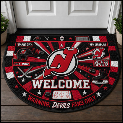 Hockey All Teams Custom Quilted Print Premium Welcome Mat – Personalized Baseball Doormat