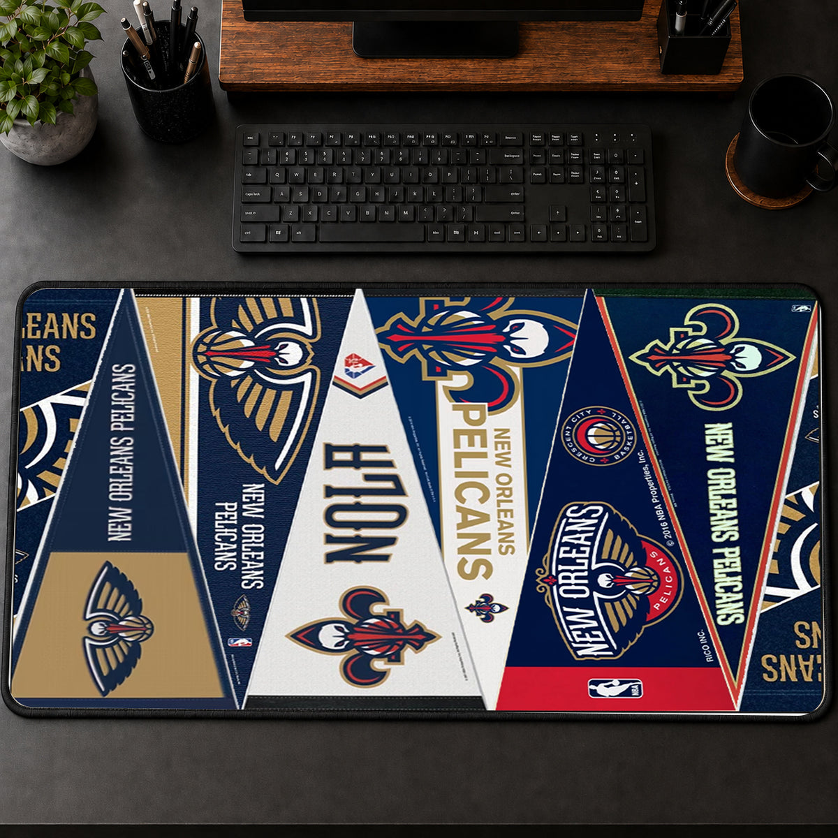 All Basketball Teams Vintage Pennant Anniversary For Fans Desk Mat Mouse Pad Trending - 5to9vibe