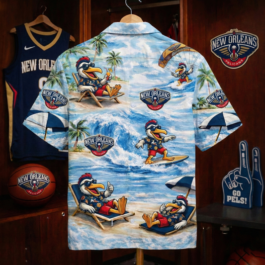 NOP Basketball Mascot Beach Viber Unisex Hawaiian Shirt For Men & Women