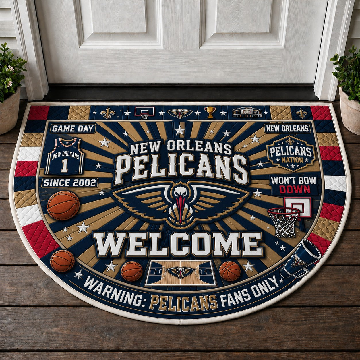 Basketball All Teams Custom Premium Welcome Mat – Personalized Baseball Doormat