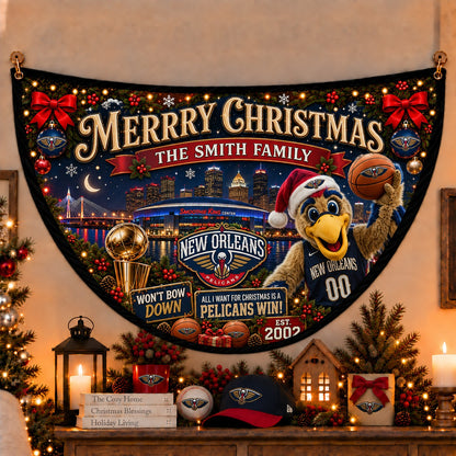 All Basketball Teams Personalized Christmas Night Bunting Flag - 5to9vibe