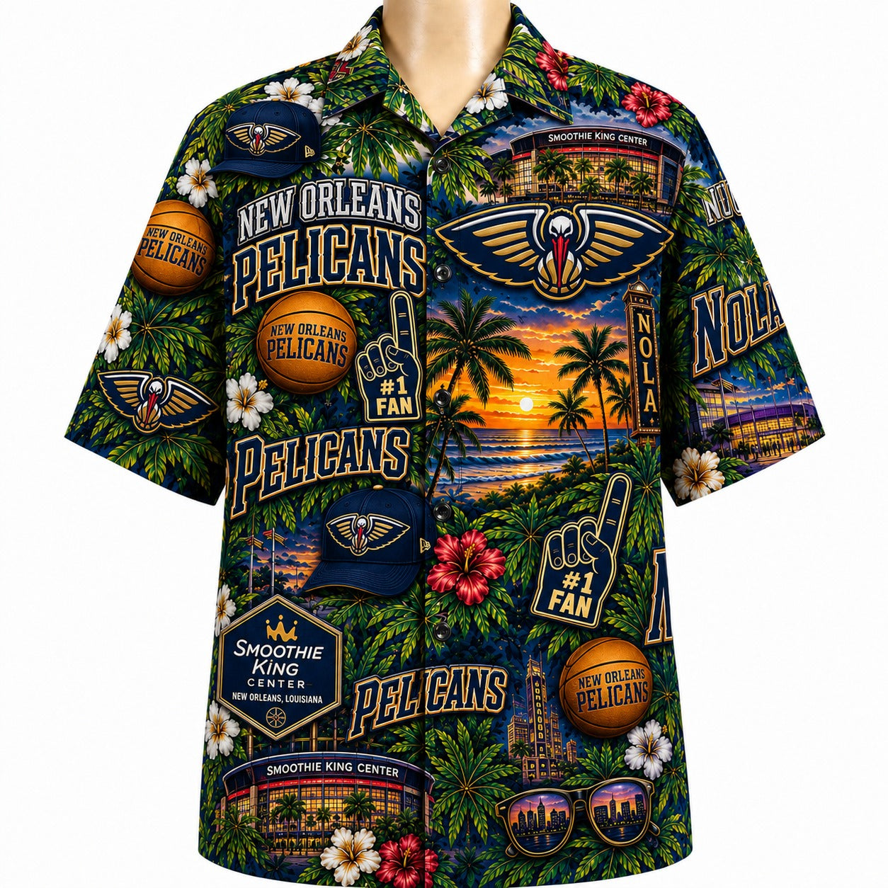 All Basketball Teams Tropical Sunset Paradise Pattern Vibe Summer Party Button-Up Unisex Hawaiian Shirt For Men and Women