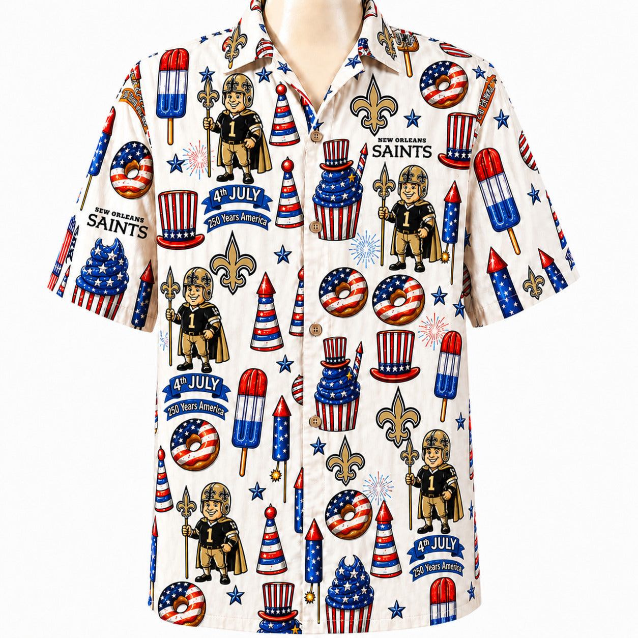 All Football Teams 4th July 250 Years Anniversary America Premium Unisex Hawaiian Shirt For Men and Women