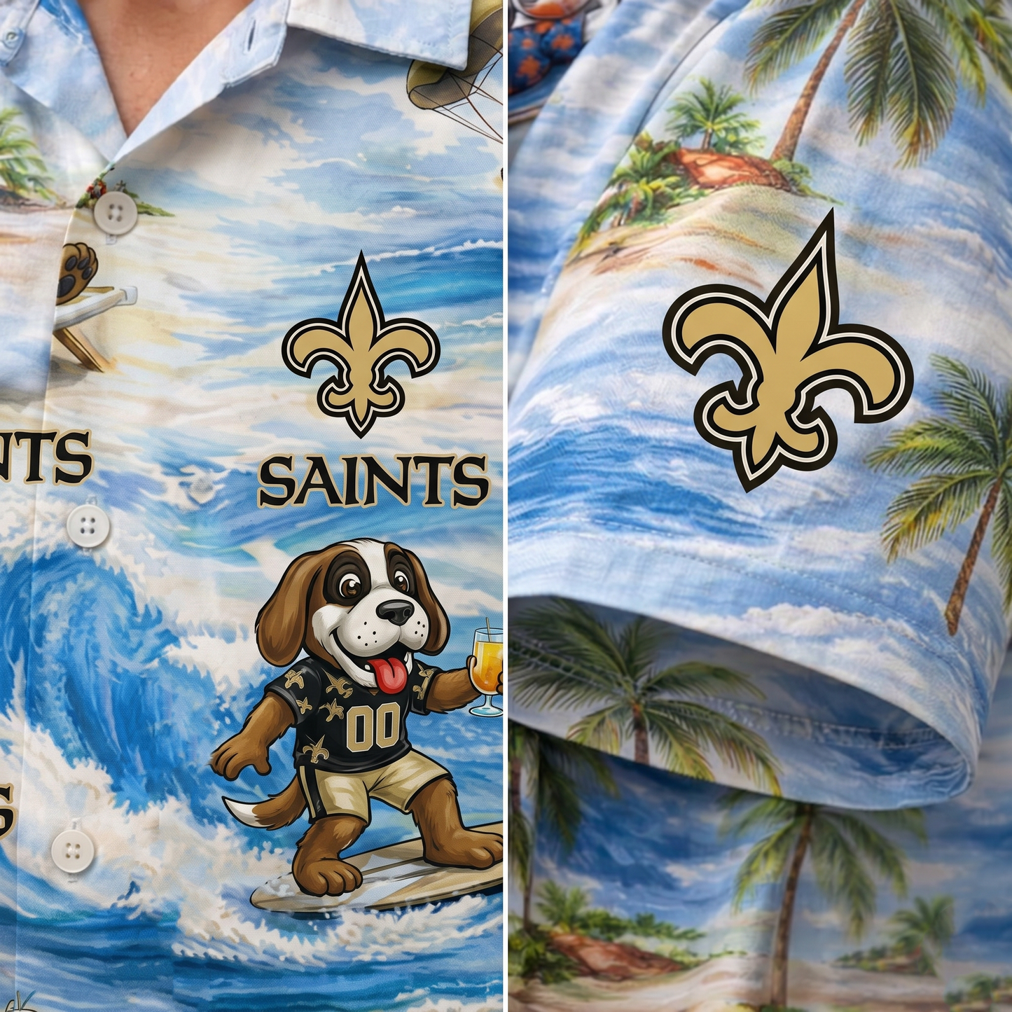 Camisa hawaiana unisex NOS Football Mascot Beach Viber para hombres y mujeres