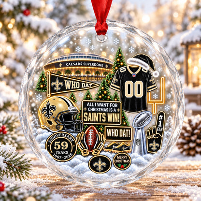 All Football Teams Christmas Stadium Snow Vibe Glass Ornament With Gift Box - 5to9vibe
