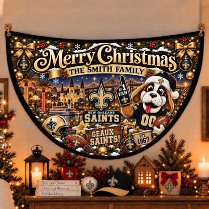 All Football Teams Personalized Christmas Night Bunting Flag - 5to9vibe