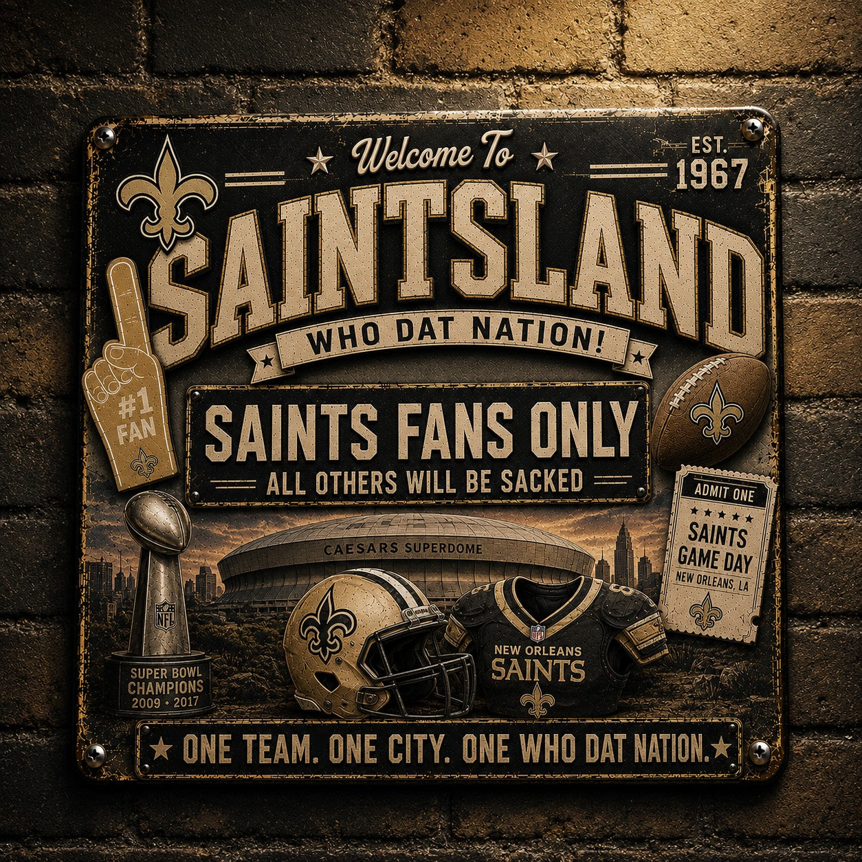 All Football Fans Teams Rustic Only Vintage Metal Sign - 5to9vibe