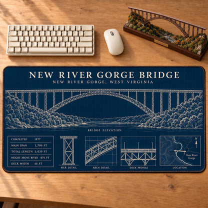 American Iconic Bridges Collection Desk Mat Mouse Pad Trending - 5to9vibe