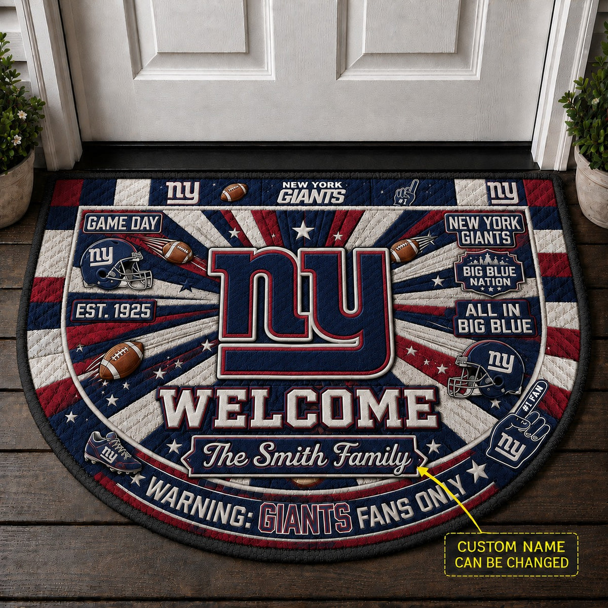 Official-Inspired Football Fan Custom Premium Welcome Mat – Personalized Doormat