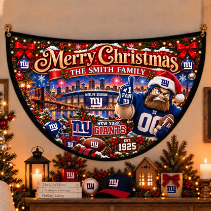 All Football Teams Personalized Christmas Night Bunting Flag - 5to9vibe