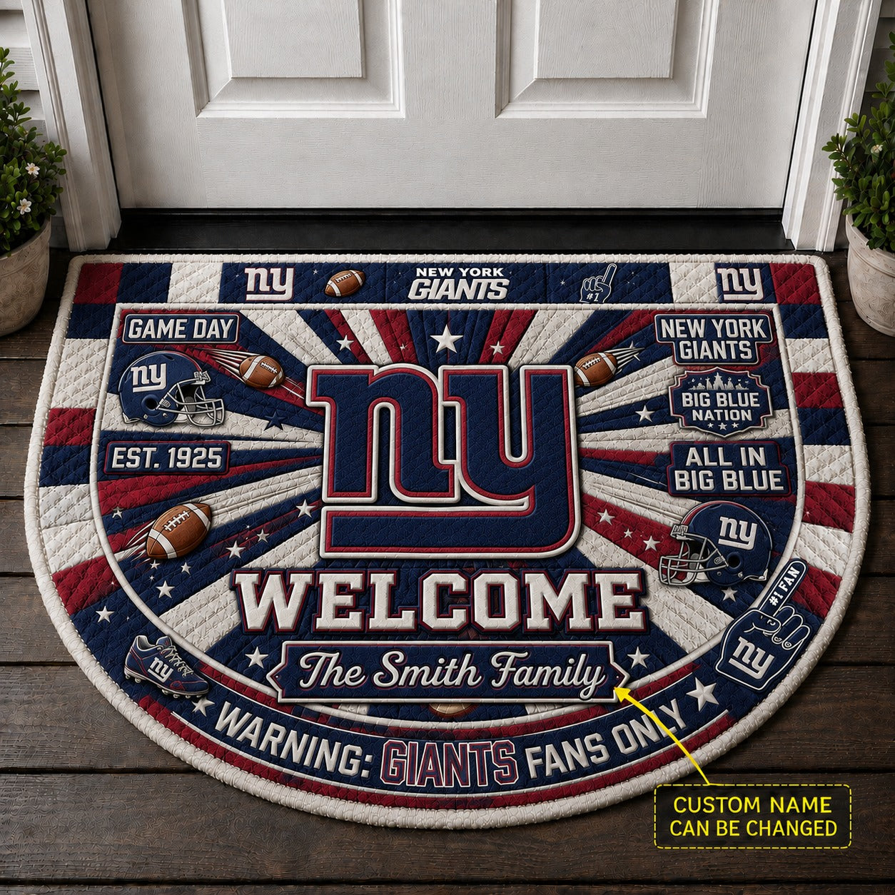 Official-Inspired Football Fan Custom Premium Welcome Mat – Personalized Doormat