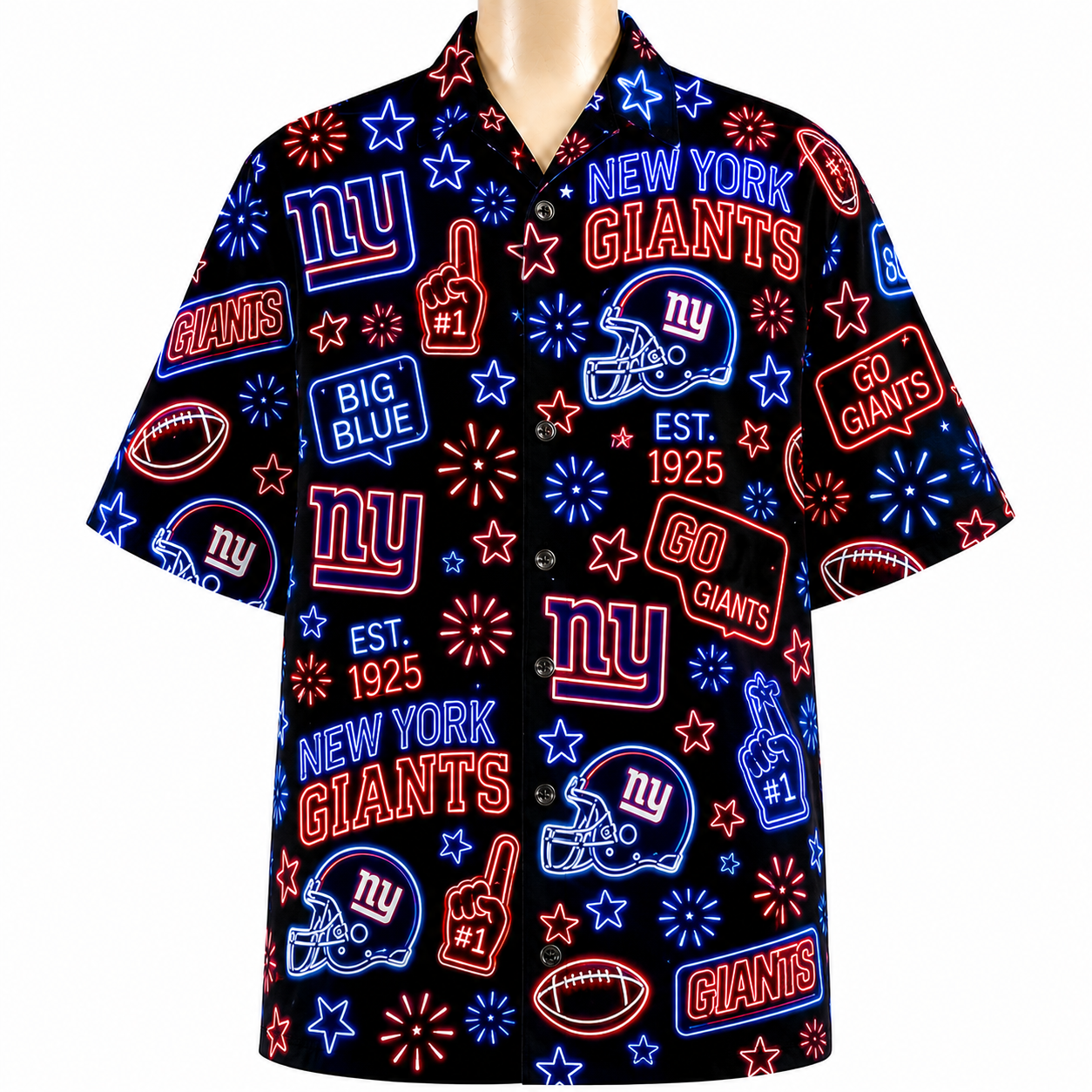 All Football Teams Neon Vibe Summer Button-Up Unisex Hawaiian Shirt For Men and Women