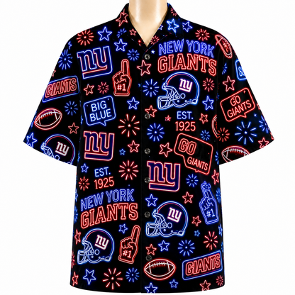 All Football Teams Neon Vibe Summer Button-Up Unisex Hawaiian Shirt For Men and Women