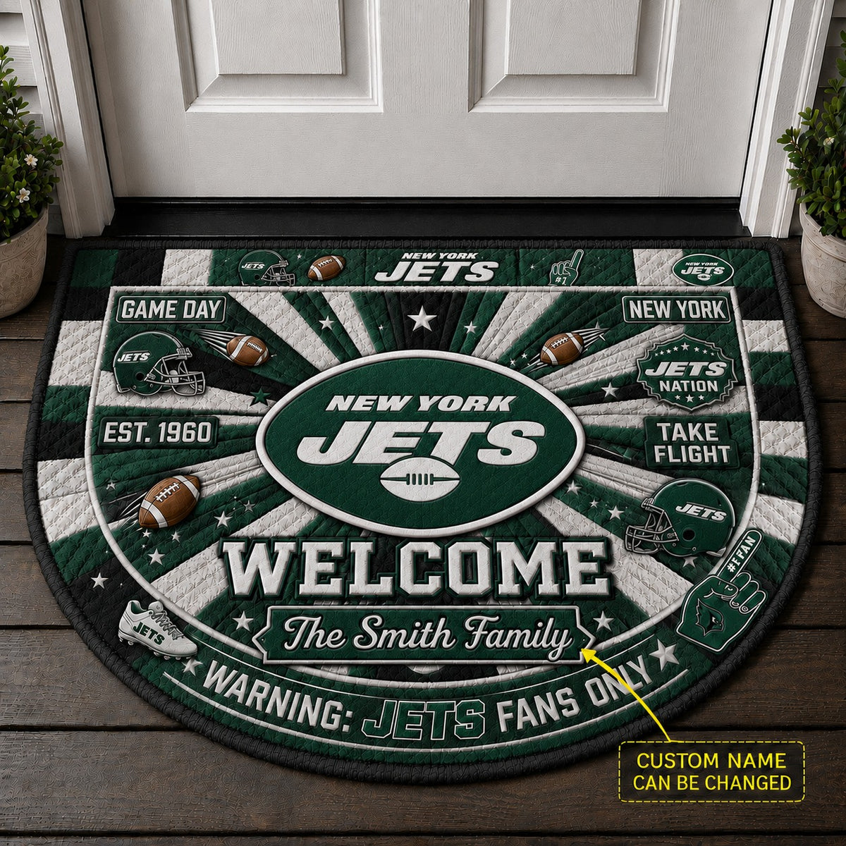 Official-Inspired Football Fan Custom Premium Welcome Mat – Personalized Doormat