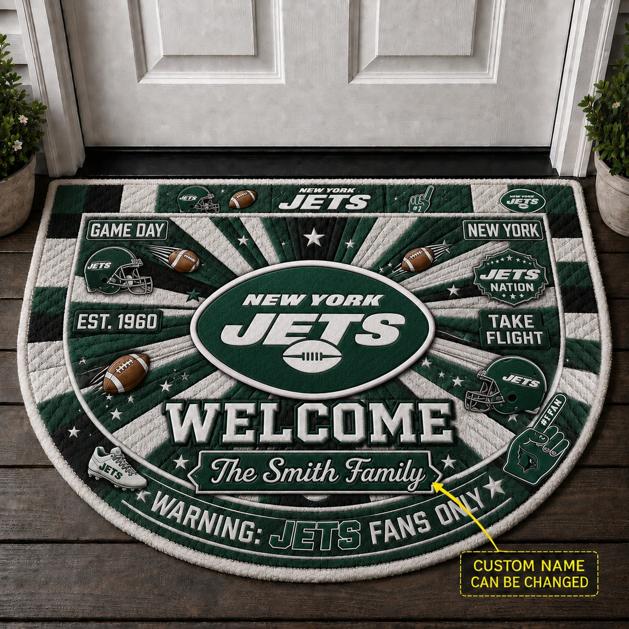 Official-Inspired Football Fan Custom Premium Welcome Mat – Personalized Doormat