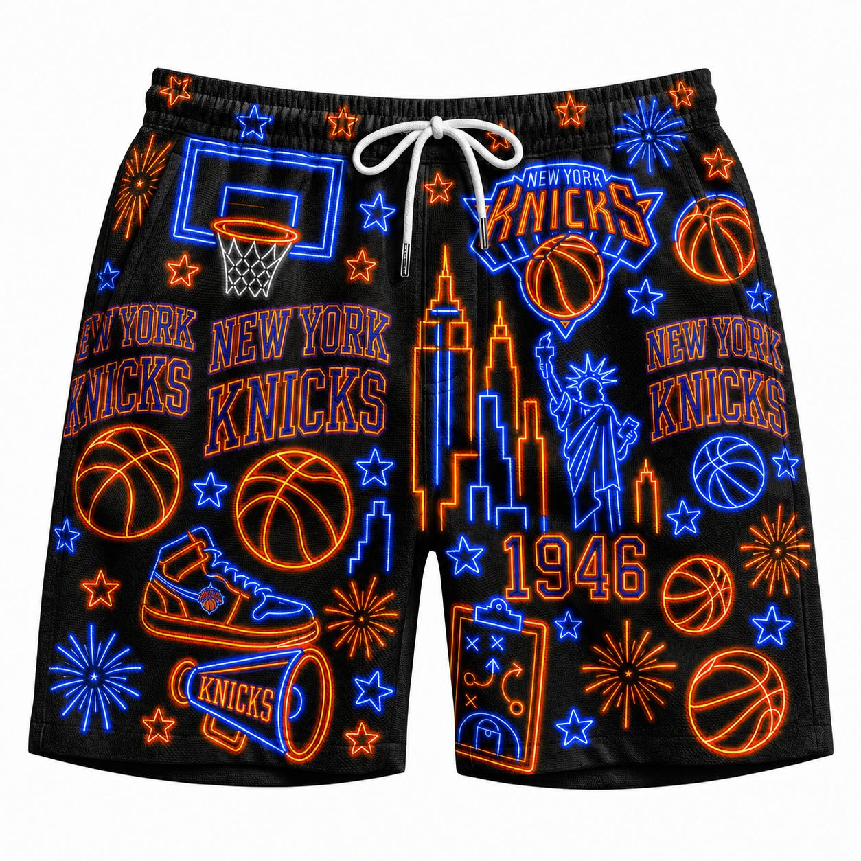 All Basketball Teams Neon Pattern Vibe Summer Party Button-Up Unisex Hawaiian Shirt For Men and Women