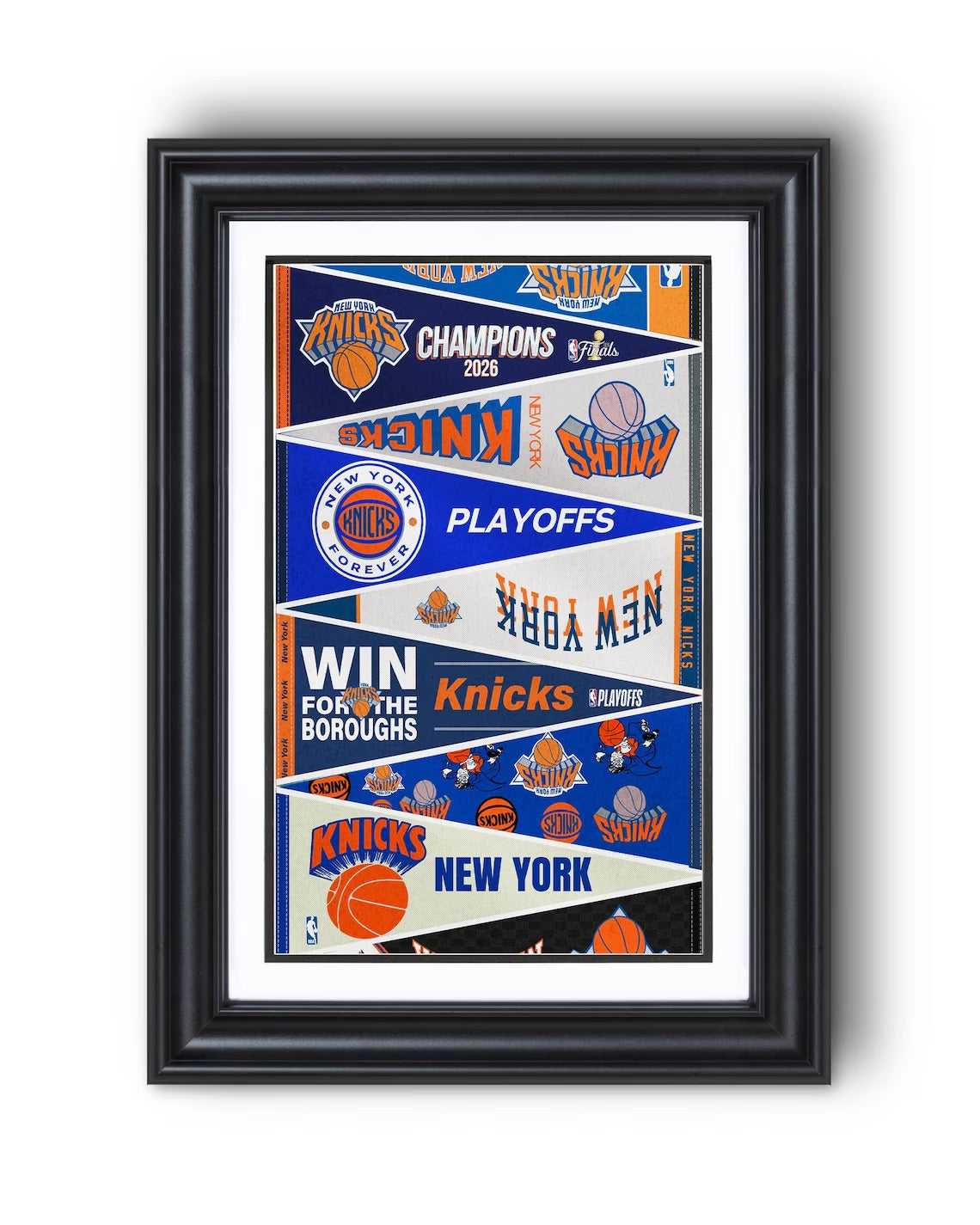 All Basketball Teams Vintage Pennant Anniversary For Fans No Frame Vertical Poster - 5to9vibe