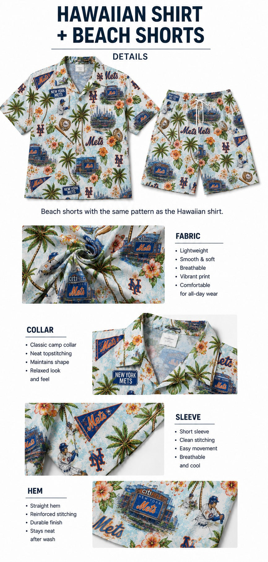 CC Baseball Teams Scenic Pattern Button-Up Unisex Hawaiian Shirt For Men and Women