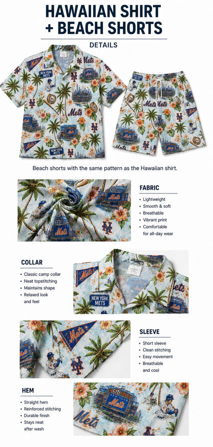 CC Baseball Teams Scenic Pattern Button-Up Unisex Hawaiian Shirt For Men and Women