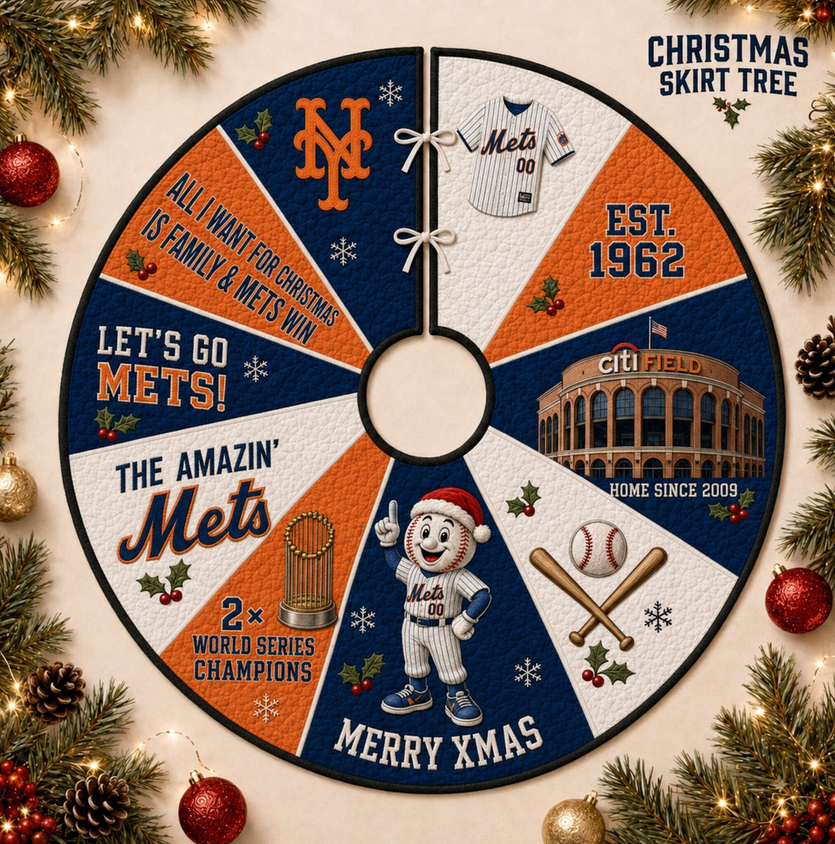 All Baseball Teams Christmas Skirt Tree for Baseball Fans - 5To9Vibe