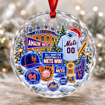 Adorno de vidrio de béisbol, 3 unidades con caja de regalo, equipo de béisbol de Navidad - Adorno de vidrio