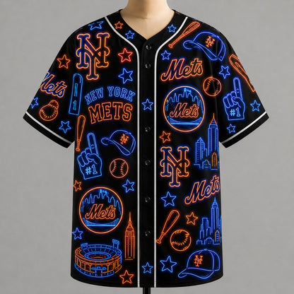 All Baseball Jersey Teams Neon Pattern Vibe Summer Party Baseball Jersey For Men and Women