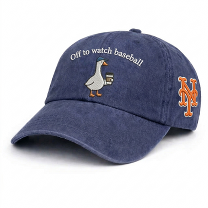 Off to watch Baseball Embroidered Logo Premium Baseball Cap