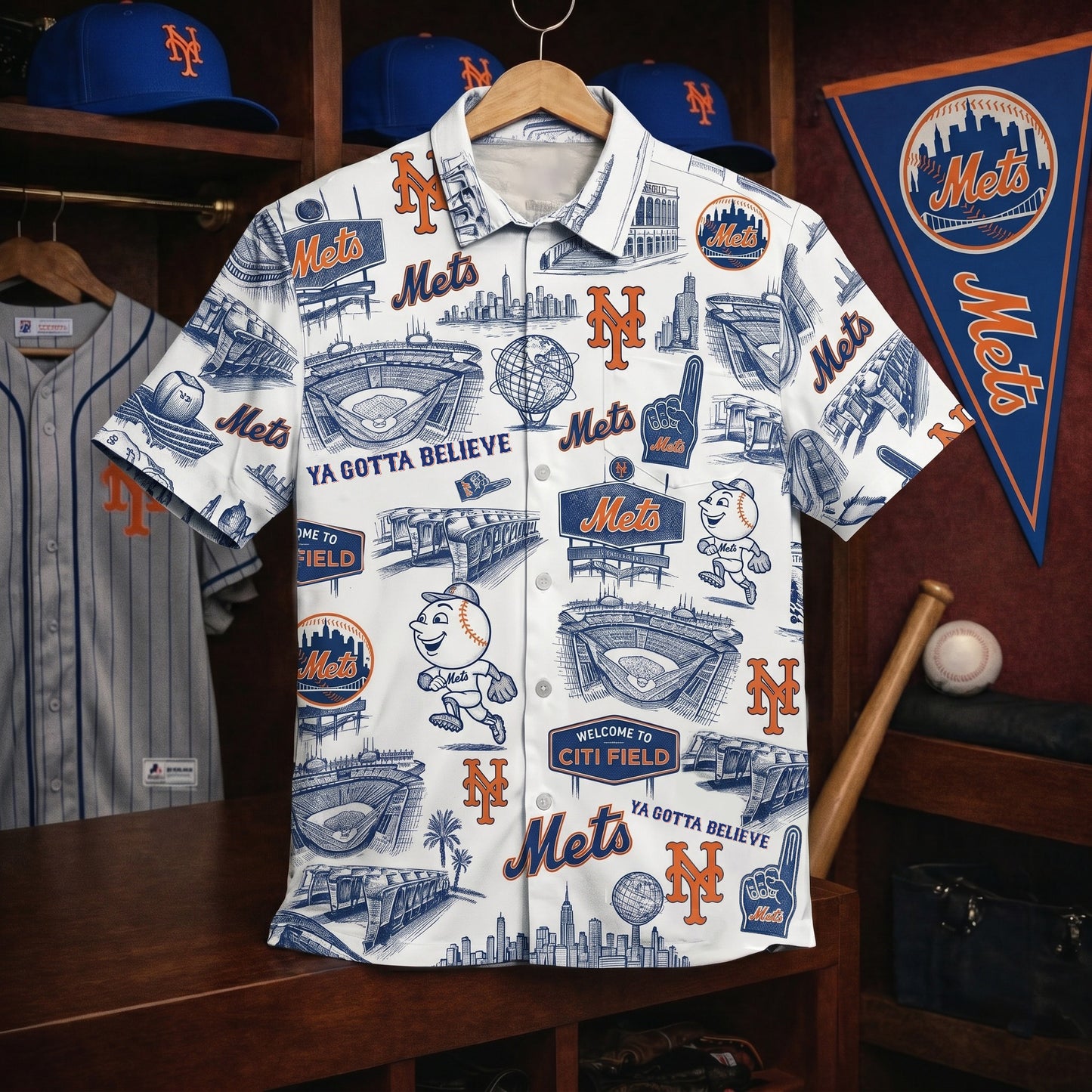 LAD Baseball Stadium SGA Blue Vibe Unisex Hawaiian Shirt