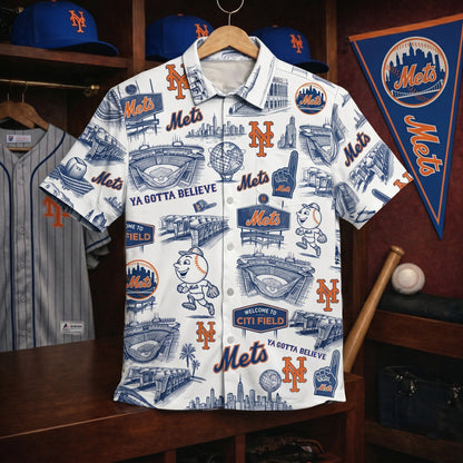 LAD Baseball Stadium SGA Blue Vibe Unisex Hawaiian Shirt