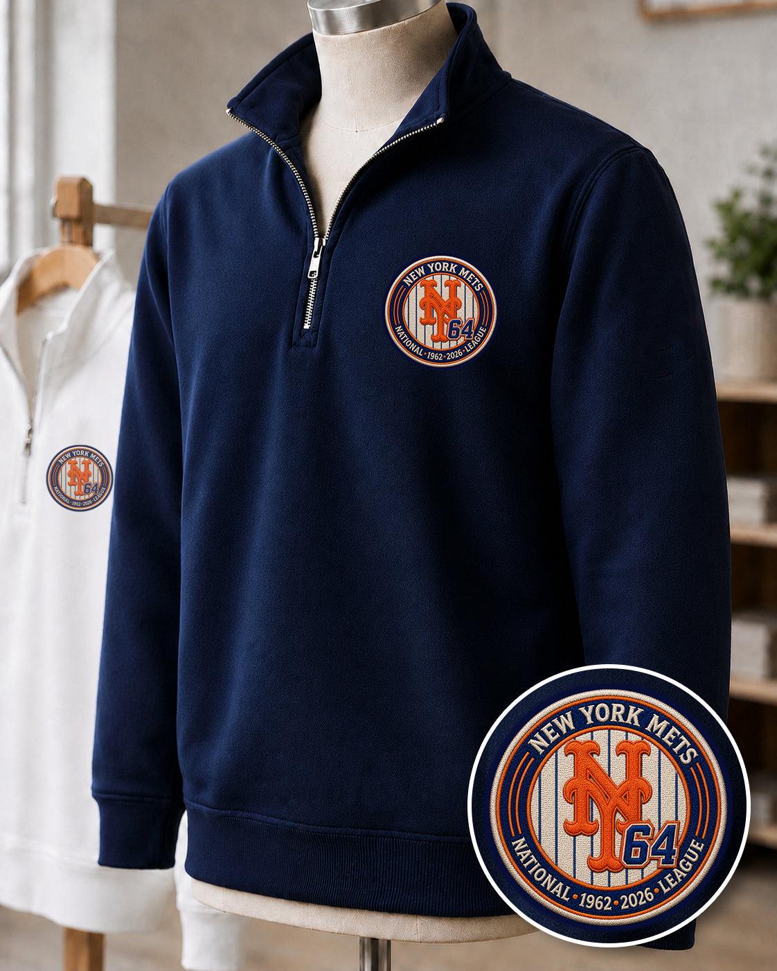 All Baseball Teams Embroidered Logo Anniversary  Premium Quarter Zip Sweatshirt, Inspired Quarter Zip Sweater, Unisex Baseball Sweatshirt
