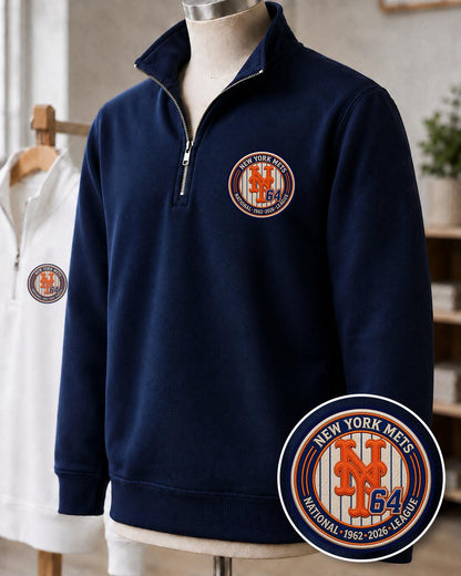 All Baseball Teams Embroidered Logo Anniversary  Premium Quarter Zip Sweatshirt, Inspired Quarter Zip Sweater, Unisex Baseball Sweatshirt