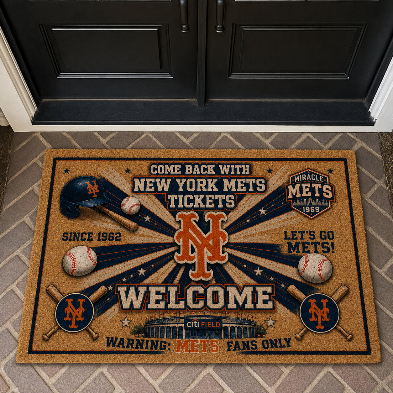 Alfombra personalizada de bienvenida premium de equipo de la MLB – Felpudo de béisbol personalizado