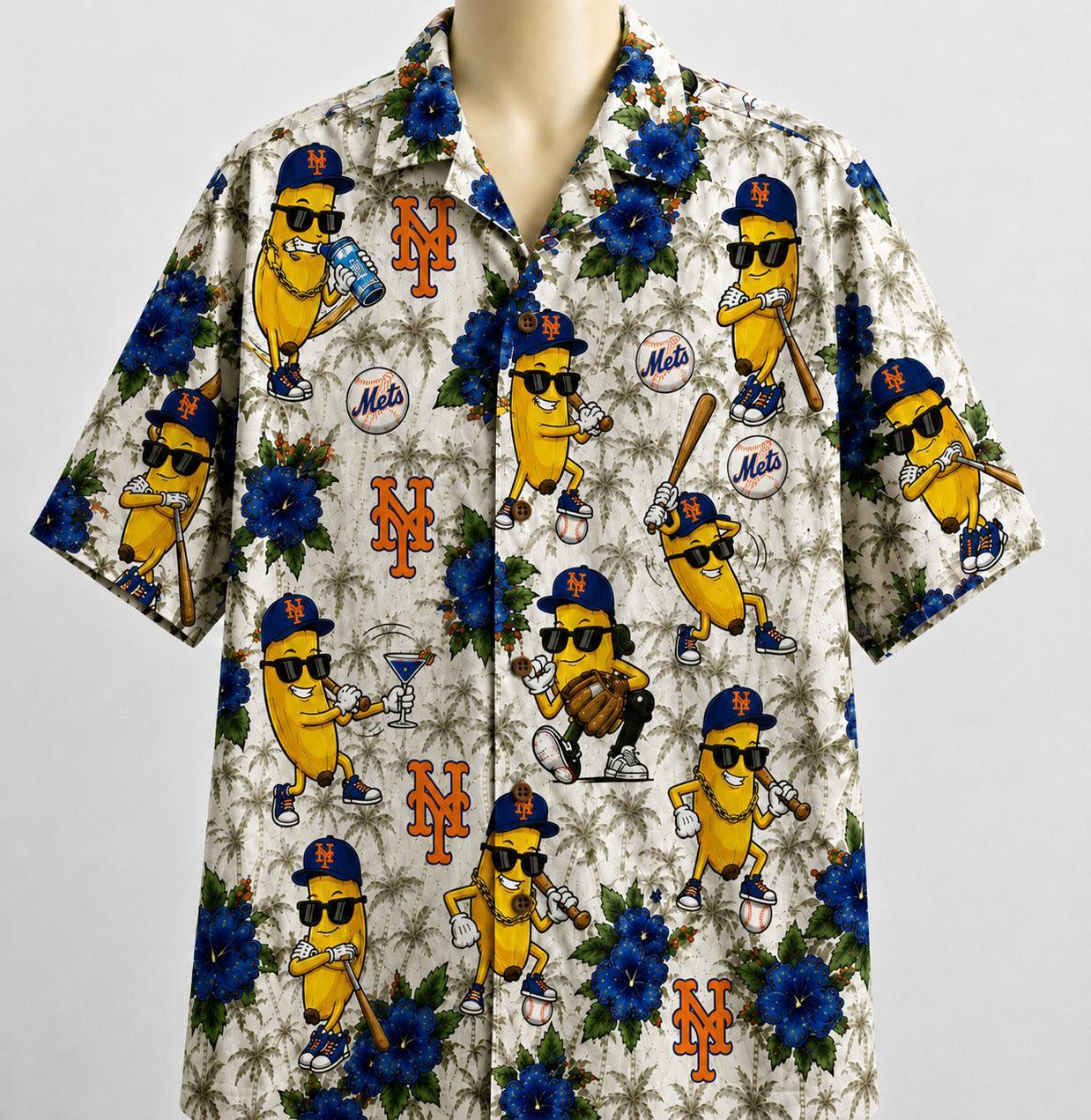 All Baseball Teams banana Hibiscus Flower Beach Vibe Aloha Premium Unisex Hawaiian Shirt For Men and Women