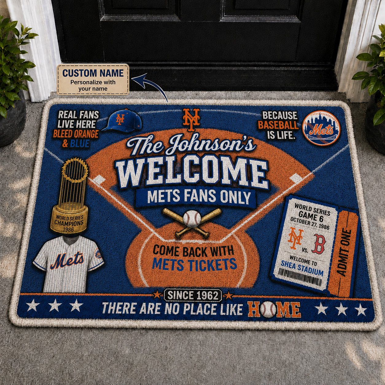 Alfombra personalizada de bienvenida premium de equipo de la MLB – Felpudo de béisbol personalizado