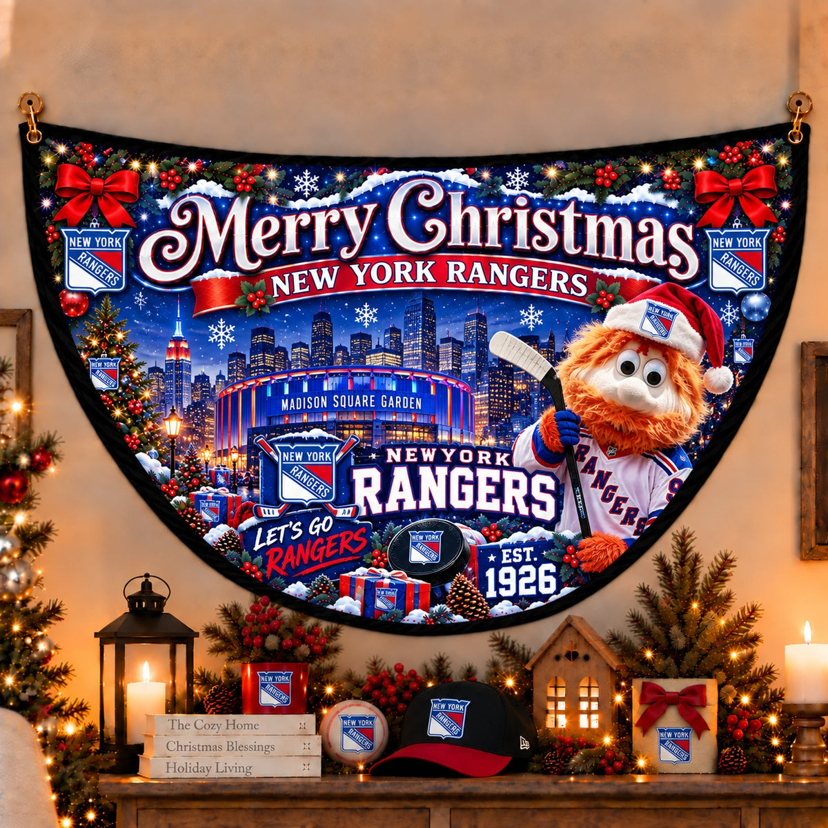 All Hockey Teams Personalized Christmas Night Bunting Flag - 5to9vibe