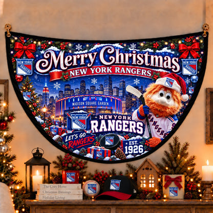 All Hockey Teams Personalized Christmas Night Bunting Flag - 5to9vibe