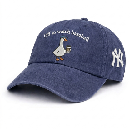 Off to watch Baseball Embroidered Logo Premium Baseball Cap