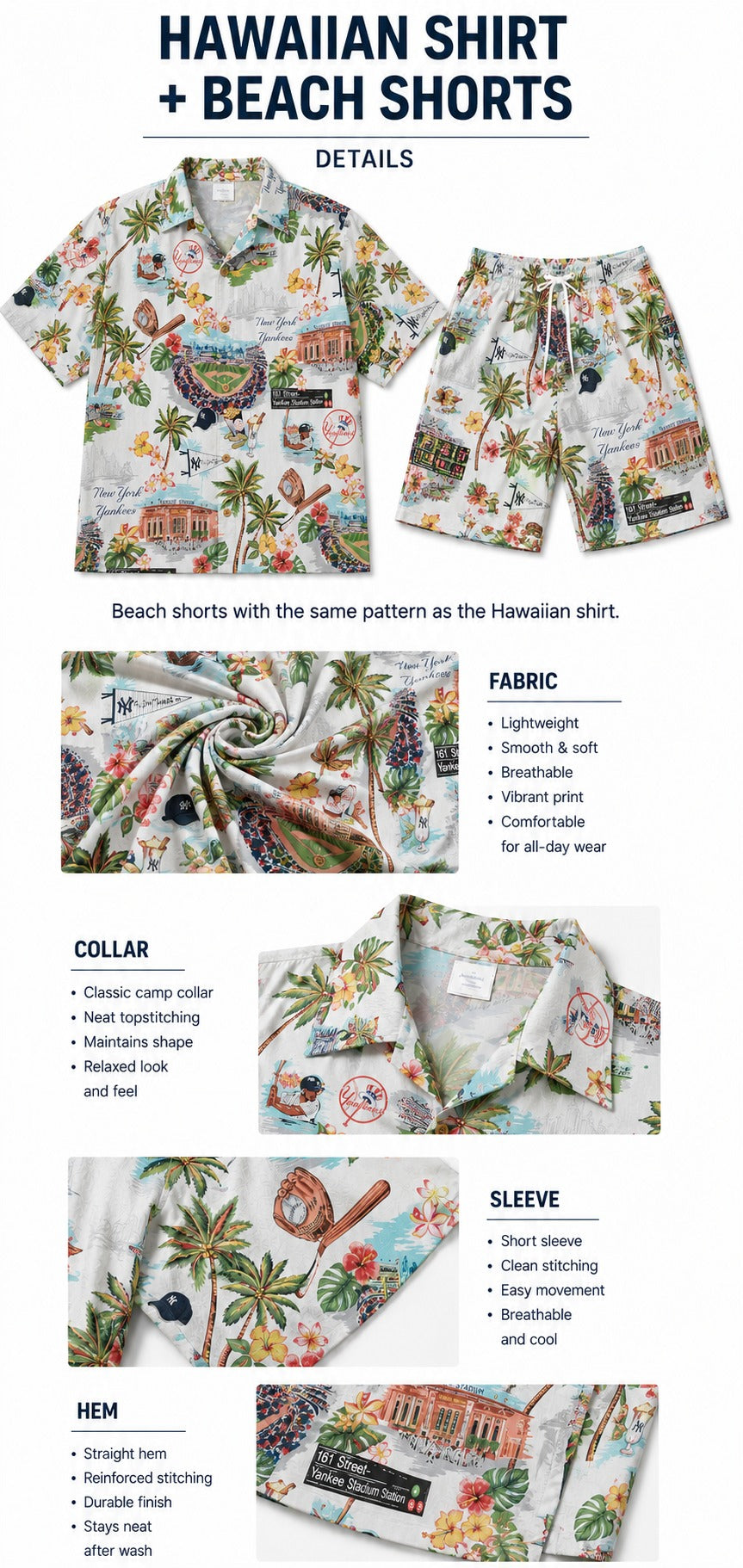 CC Baseball Teams Scenic Pattern Button-Up Unisex Hawaiian Shirt For Men and Women