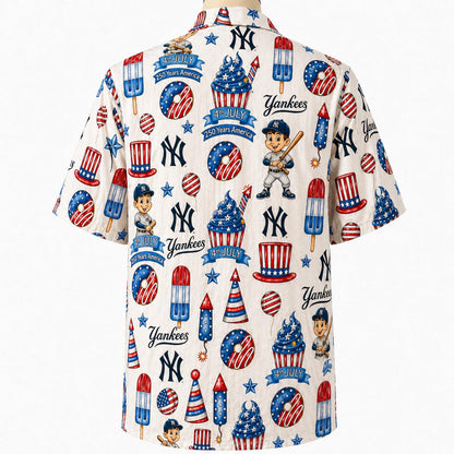 All Baseball Team 4th July 250 Years Anniversary America Premium Unisex Hawaiian Shirt For Men and Women