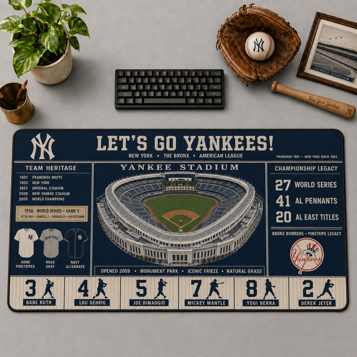 All Baseball Teams Vintage Stadium Desk Mat  Baseball Fan Desk Mat Mouse Pad Plus Size - 5to9vibe